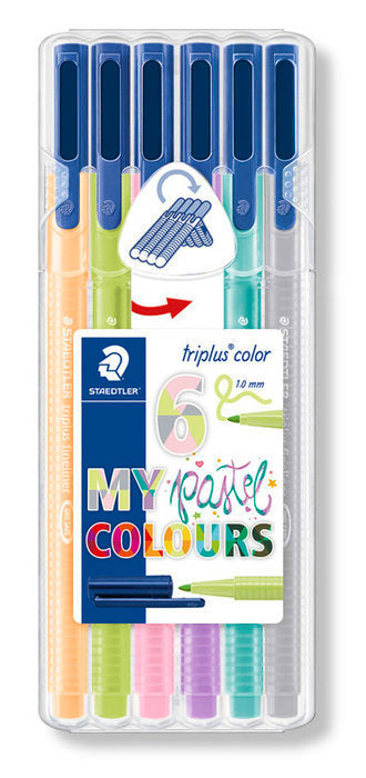 Estuche 6 rotuladores Triplus 323 colores pastel Staedtler