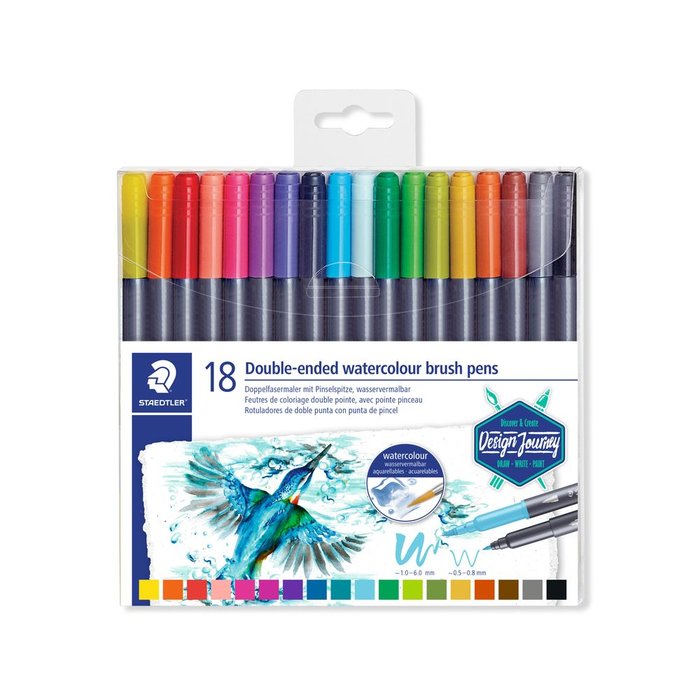 Rotulador Staedtler Dbl Punta Pincel Acuarelable 3001 18 Ud | Staedtler | Pack 1 Unidades Imagen principal del producto