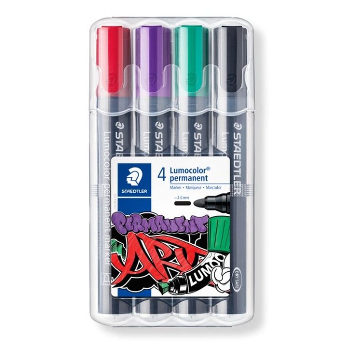 Rotulador Lumocolor Permanente 352 4 Colores Surtidos | Staedtler | Pack 1 Unidades