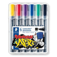 Rotulador Lumocolor Permanente 350 6 Colores Surtidos | Staedtler | Pack 1 Unidades
