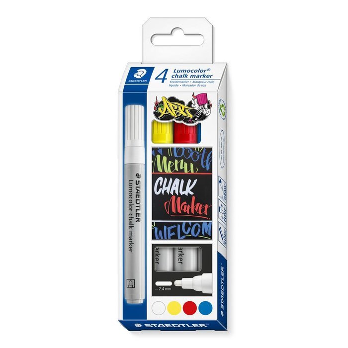 Rotulador Staedtler Lumocolor 344 Chalk Marker 4 Colores Su | Staedtler | Pack 1 Unidades