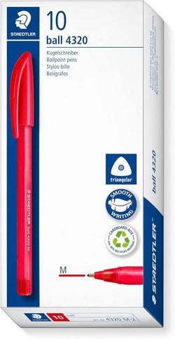Bolígrafo Rojo Staedtler Ball 4320 Pack 10