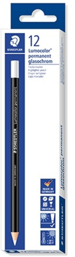 Marcador permanente blanco Staedtler Glasochrom en pack 12
