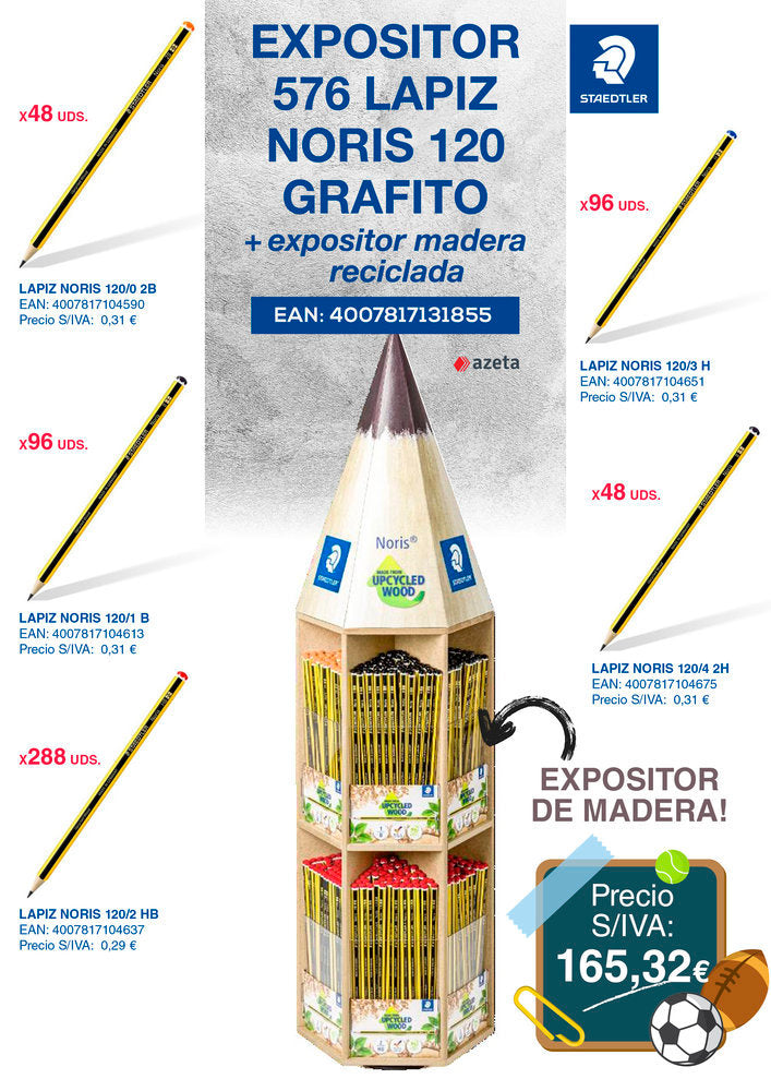 Expositor 576 Lápiz Noris Grafito 120 STAEDTLER