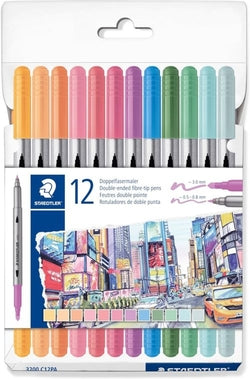 Rotuladores pastel Staedtler con doble punta 12 unidades Imagen principal del producto