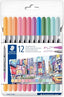 Rotuladores pastel Staedtler con doble punta 12 unidades
