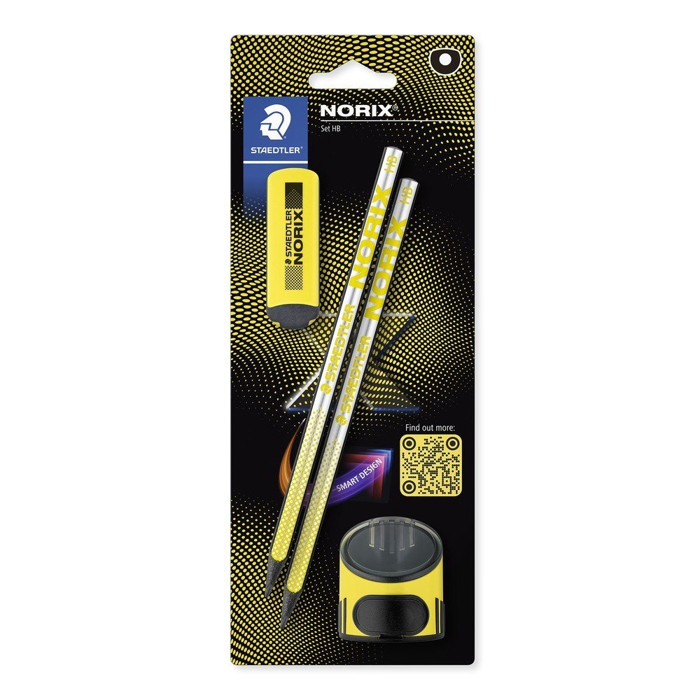 Blister 2 Lápiz Norix Afilalápiz y Goma Amarillo STAEDTLER