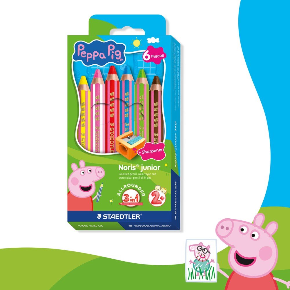 Lápiz Staedtler Peppa Pig 6 colores + afilalápiz