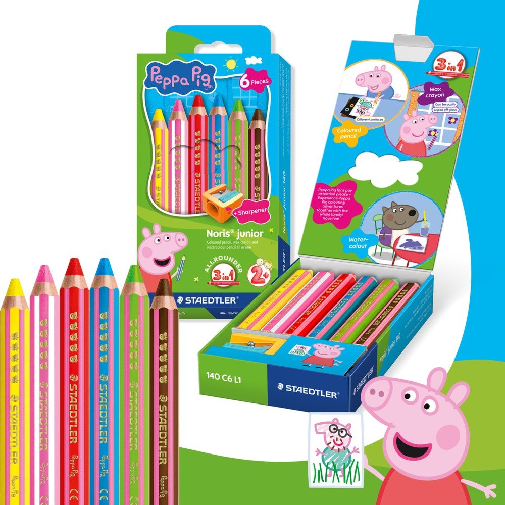 Lápiz Staedtler Peppa Pig 6 colores + afilalápiz