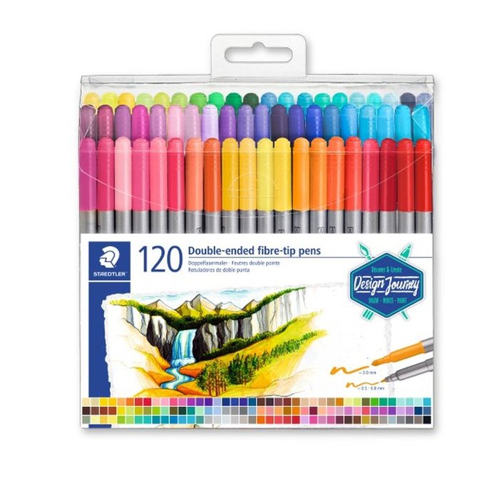 Estuche 120 rotuladores doble punta 3200 colores surtidos STAEDTLER Imagen principal del producto