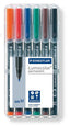 Estuche 6 rotuladores Lumocolor 317 punta media colores surtidos STAEDTLER