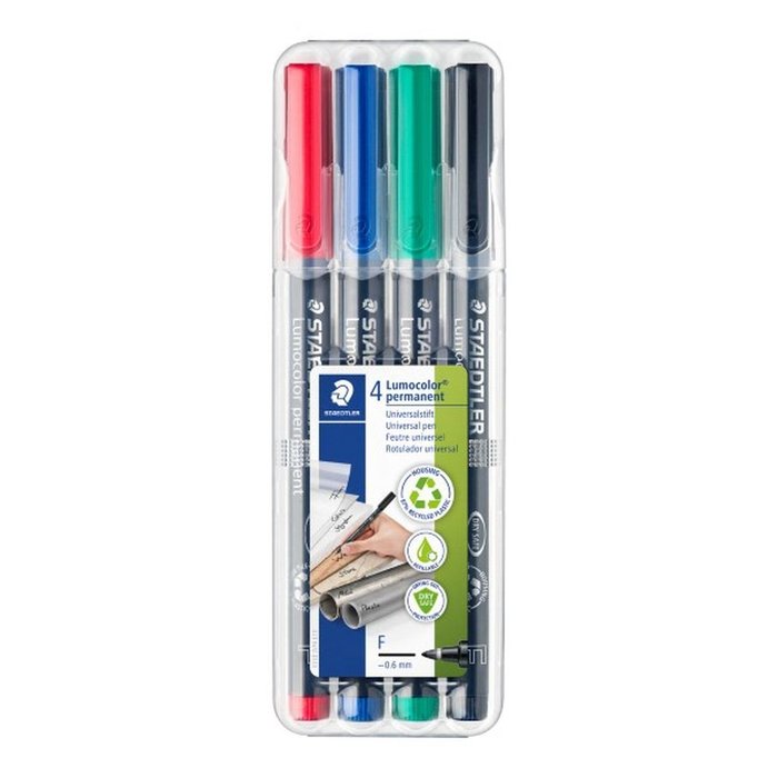 Rotulador Lumocolor 318Wp4 Fino B/4 Surtido | Staedtler | Pack 1 Unidades Imagen principal del producto