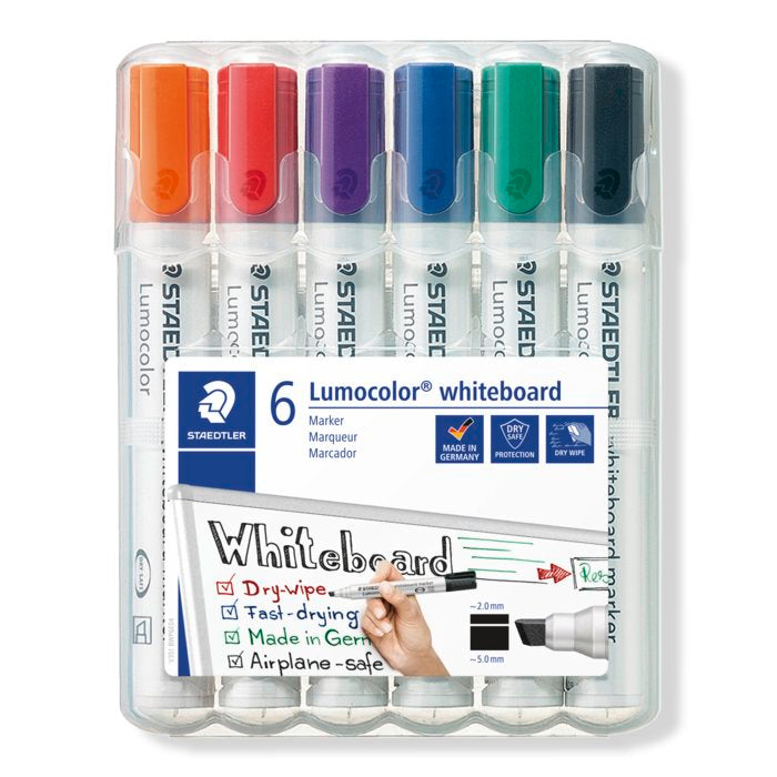 Estuche 6 rotuladores lumocolor whiteboard 351 colores básicos