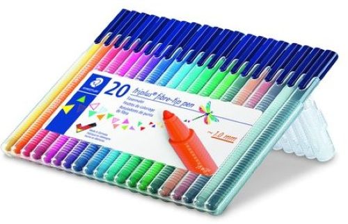 Estuche plástico 16+4 rotuladores triplus 323 colores surtidos