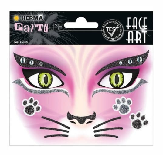 PEGATINAS FACE ART CAT GLITTERY FOIL | GRUPO ERIK EDITORES STICKERS | ENVASE 10 UDS. UNIDAD | 4008705153102 Imagen principal del producto