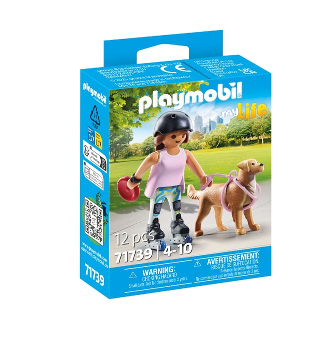 Patinadora con Retriever PLAYMOBIL Juguete de 12 cm Imagen principal del producto