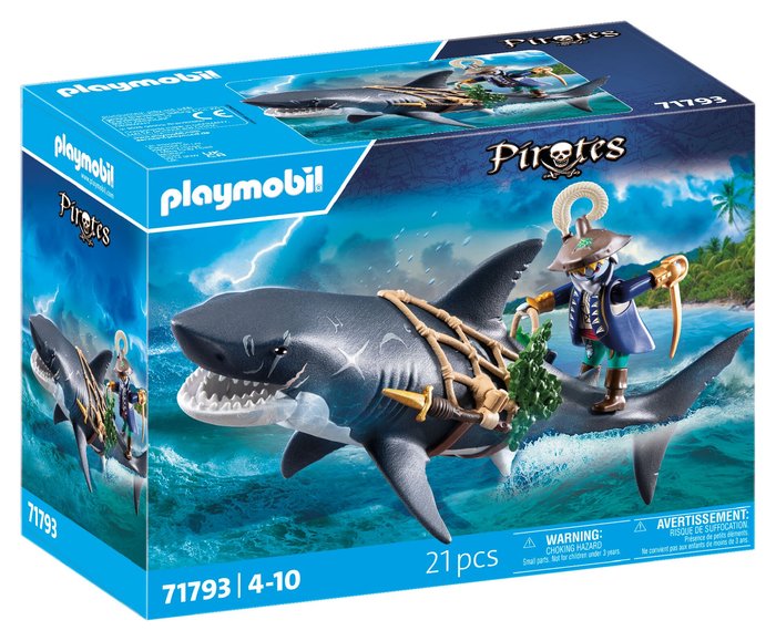Tiburon gigante con pirata Playmobil Juguete de 18,7 cm