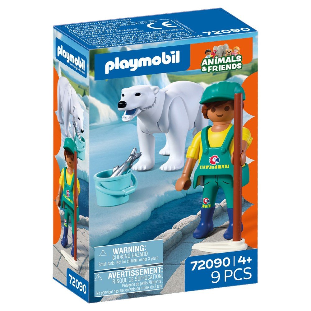 Juego educativo Zoo oso polar y cuidador Playmobil