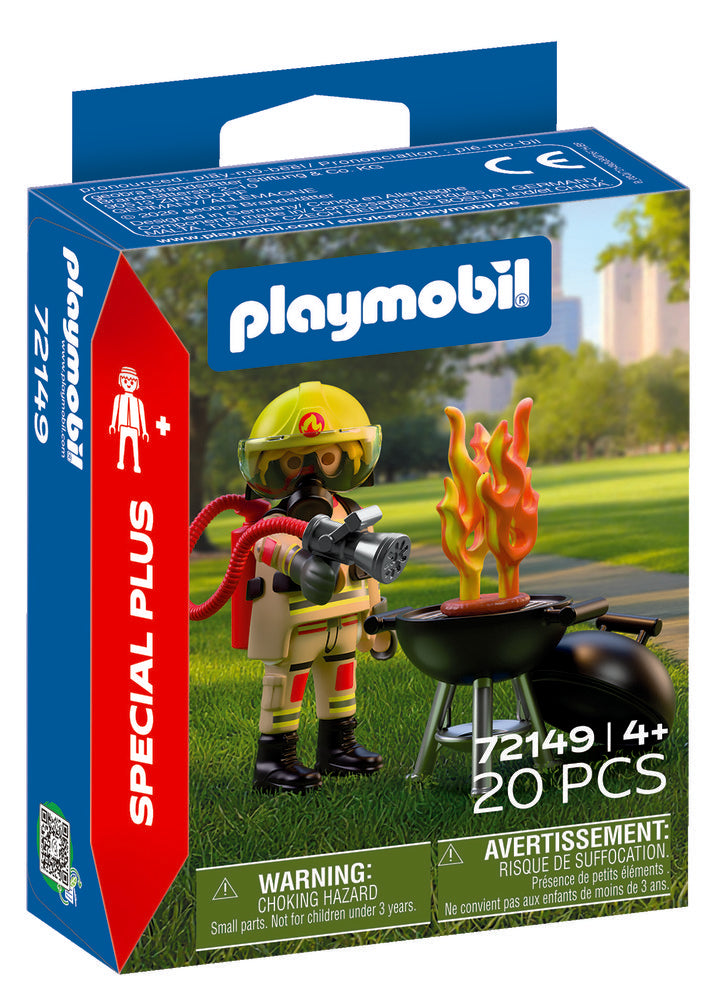 Playmobil Bombero con Foco de Incendio
