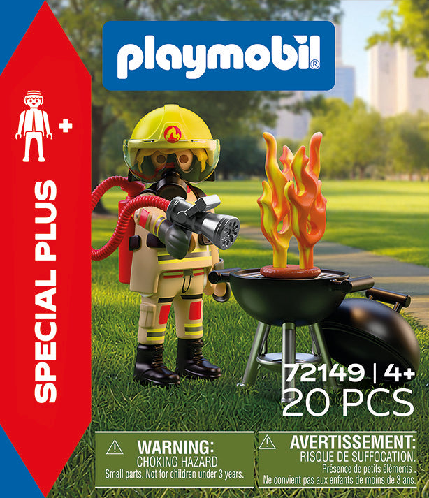 Playmobil Bombero con Foco de Incendio
