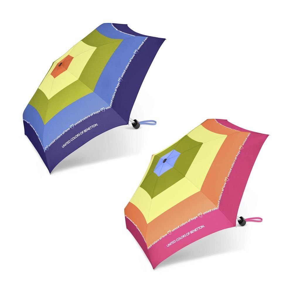 Paraguas Ultra Mini Manual Rainbow Text Benetton Cuatro Gotas