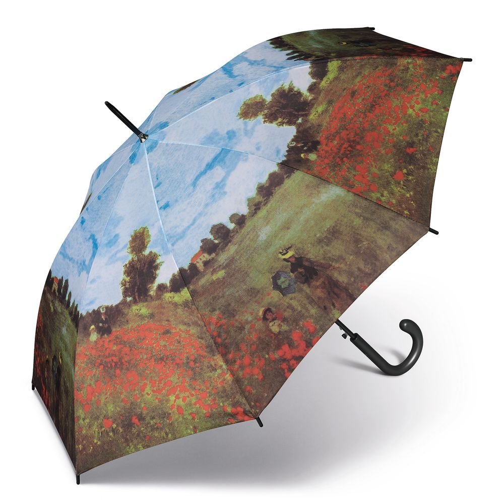 Paraguas Largo Mujer Auto Monet Ii Amapolas Cuatro Gotas