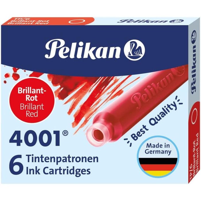 Cartucho de Tinta Rojo Pelikan 4001 TP6 para Tinteros