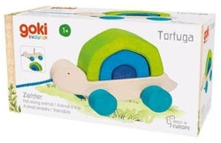 Animal de Arrastre tortuga GOKI Juego de construcción en madera