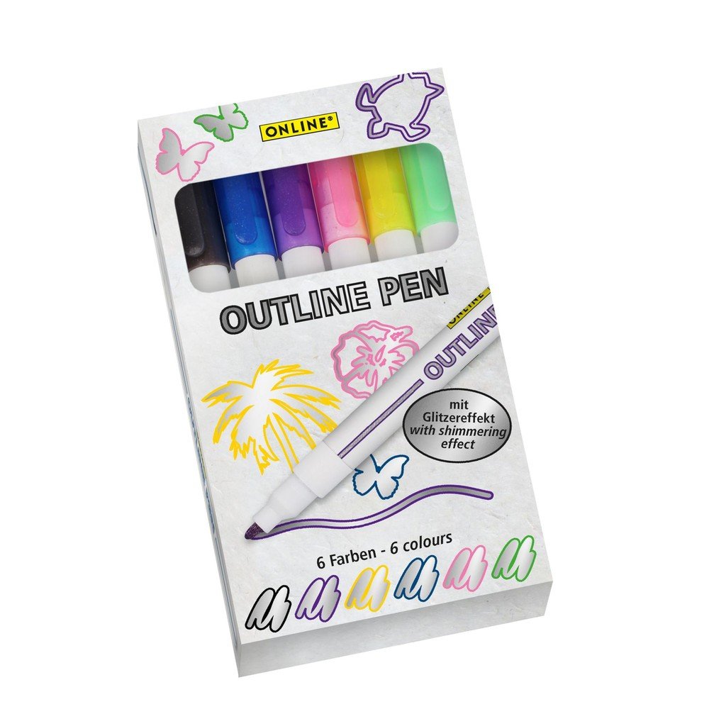 Rotulador Online Outline 6 Colores Surtidos Marca Online