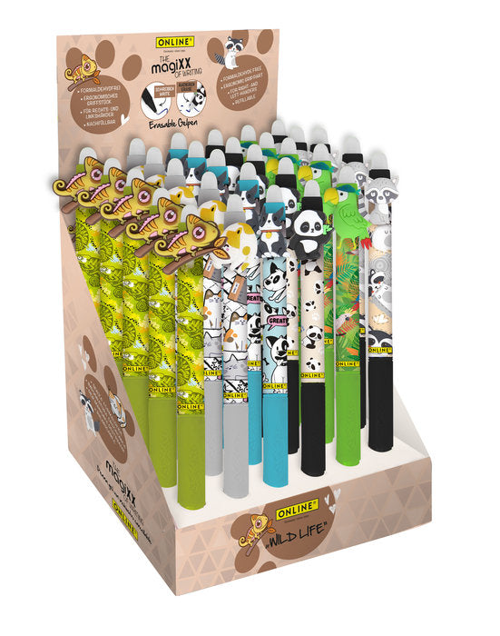 Expositor 30 bolígrafos borrables online Magixx Wild Life Marca Online Imagen principal del producto