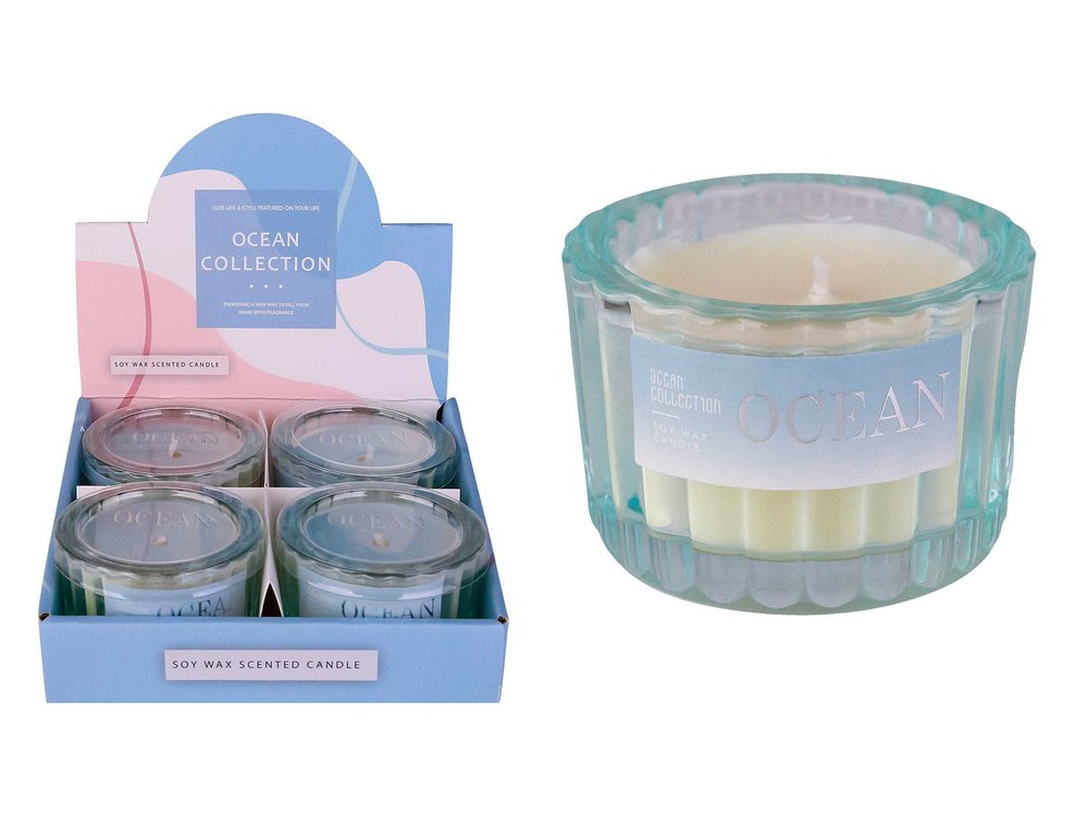 EXP,4 VELA PERFUMADA DE SOJA AROMA OCEANO | PERFUMERIA MEDITERRANEAN | ENVASE 4 UDS. UNIDAD | 4015953738296 Imagen principal del producto