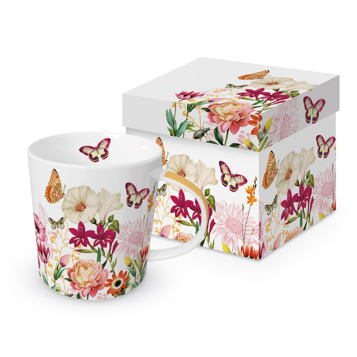 Taza Flores y Mariposas + Caja Regalo Imagen principal del producto
