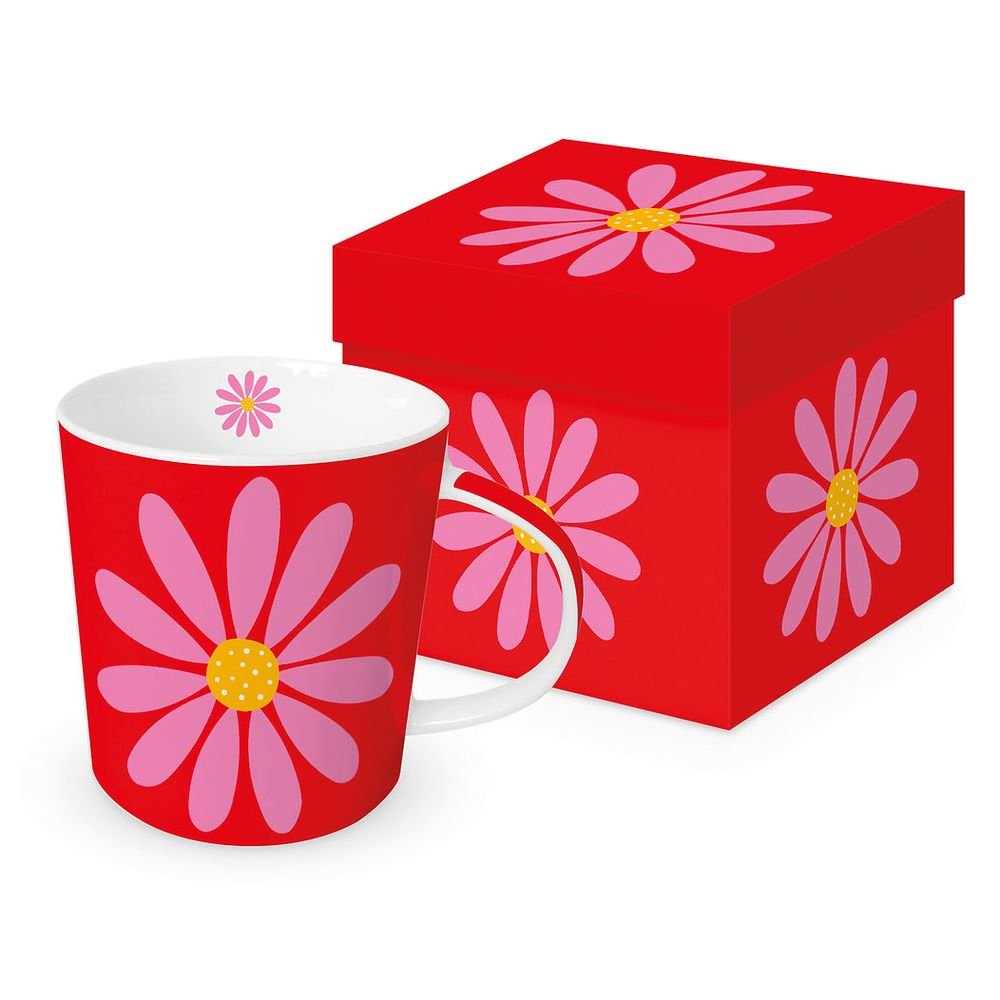 Taza Happy Flower Roja + Caja Regalo Imagen principal del producto