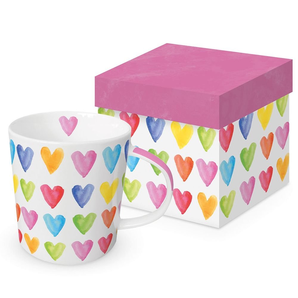 Taza Corazones Acuarela PPD con Caja Regalo Imagen principal del producto