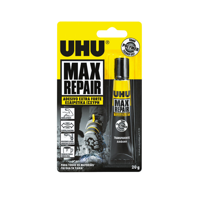 PEGAMENTO UHU UNIVERSAL MAX REPAIR 20ML SIN DISOLVENTE | 1 UNIDADES | (PRODUCTOS IMEDIO, S,A,) Imagen principal del producto