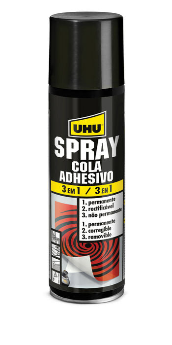 PEGAMENTO SPRAY UHU 200ML 3 EN 1 | 1 UNIDADES | (PRODUCTOS IMEDIO, S,A,) Imagen principal del producto