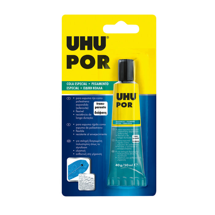 PEGAMENTO UHU 40 GRS POLIESTIRENO MAQUETAS | 1 UNIDADES | (PRODUCTOS IMEDIO, S,A,) Imagen principal del producto