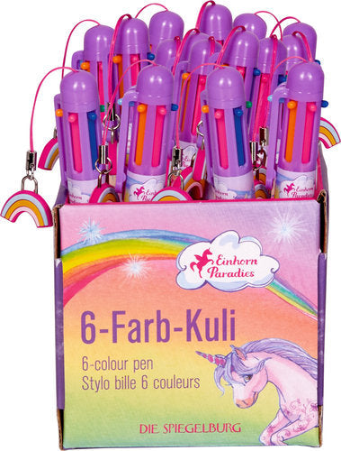 Expositor 18 bolígrafos 6 colores unicornio Spiegelburg