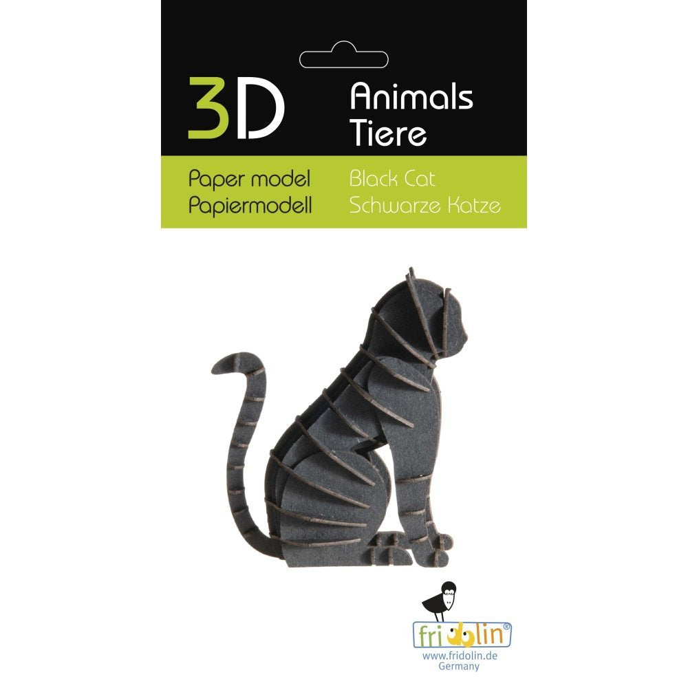 Maqueta Carton 3D Gato Negro Fridolin Maquetas Imagen principal del producto