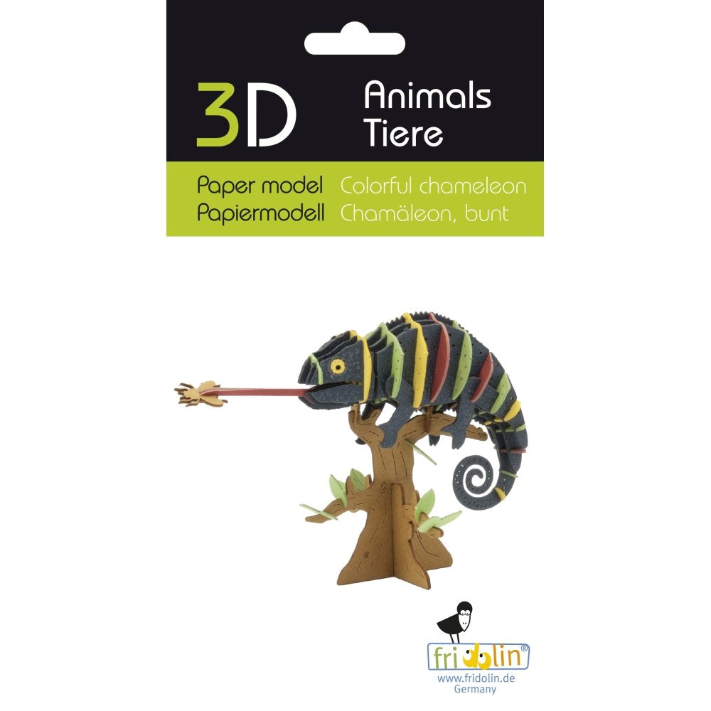 Maqueta Cartón 3D Camaleón de Colores Fridolin Maquetas Imagen principal del producto