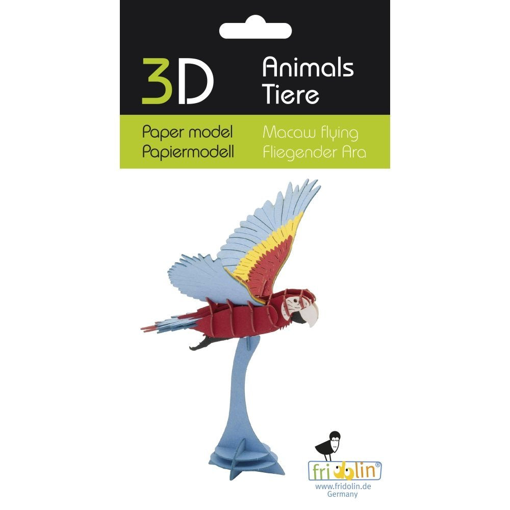 Maqueta Cartón 3D Guacamayo Volador Fridolin Maquetas