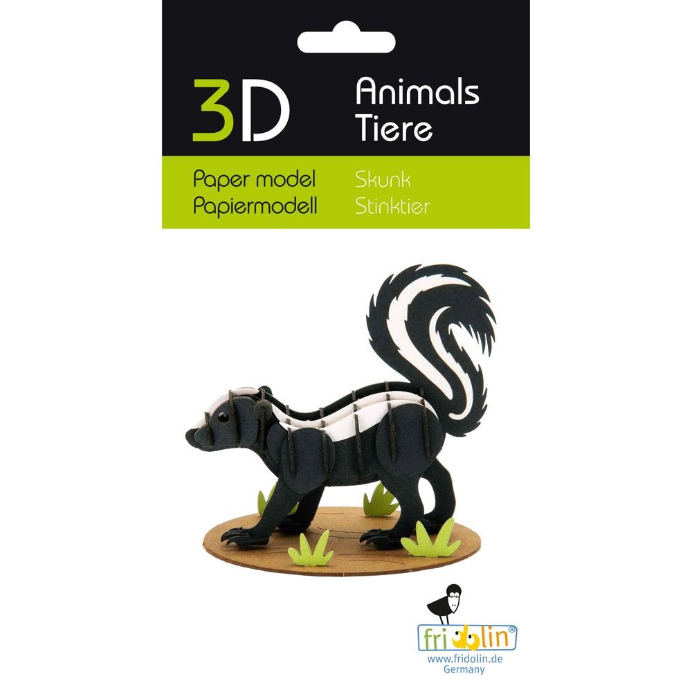 Maqueta de papel 3D mofeta Fridolin