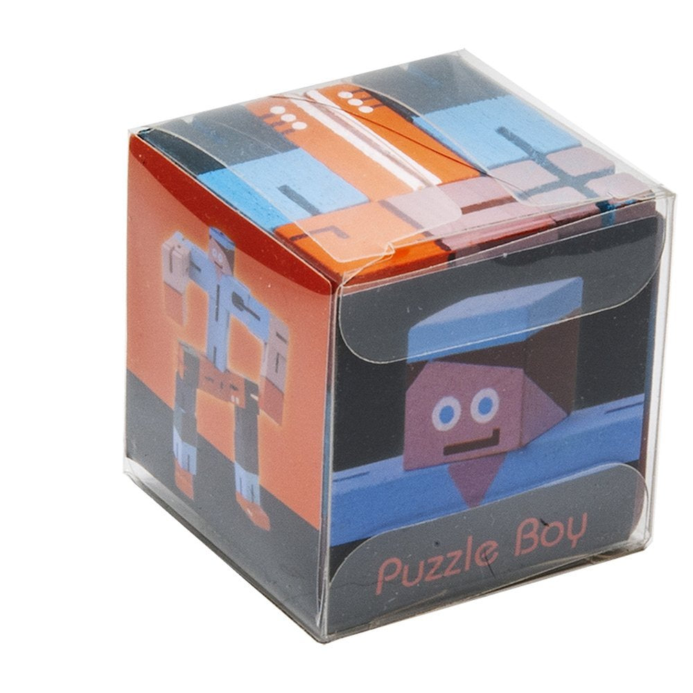 Rompecabezas Madera Boy 2 Azul Naranja Fridolin Arte Imagen principal del producto