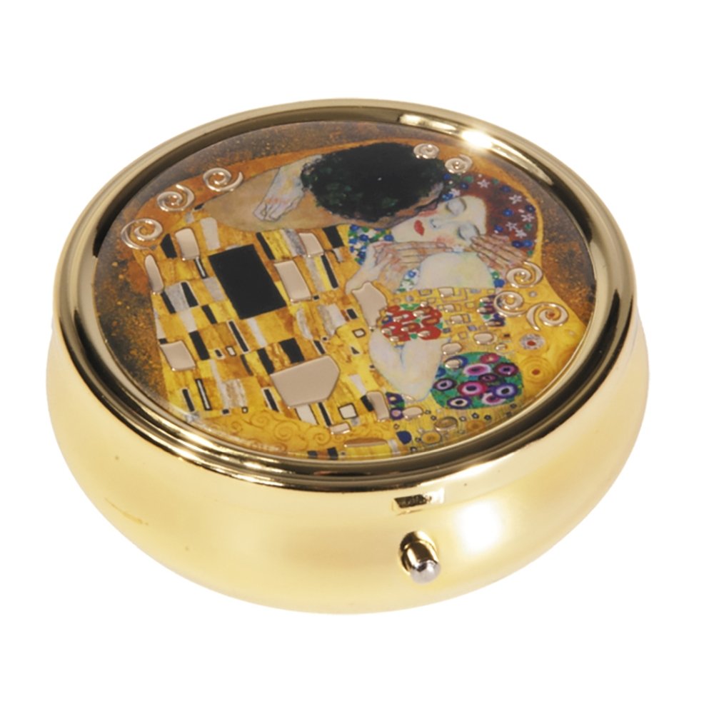 Pastillero Grande Redondo Gustav Klimt El Beso Marca Fridolin Arte