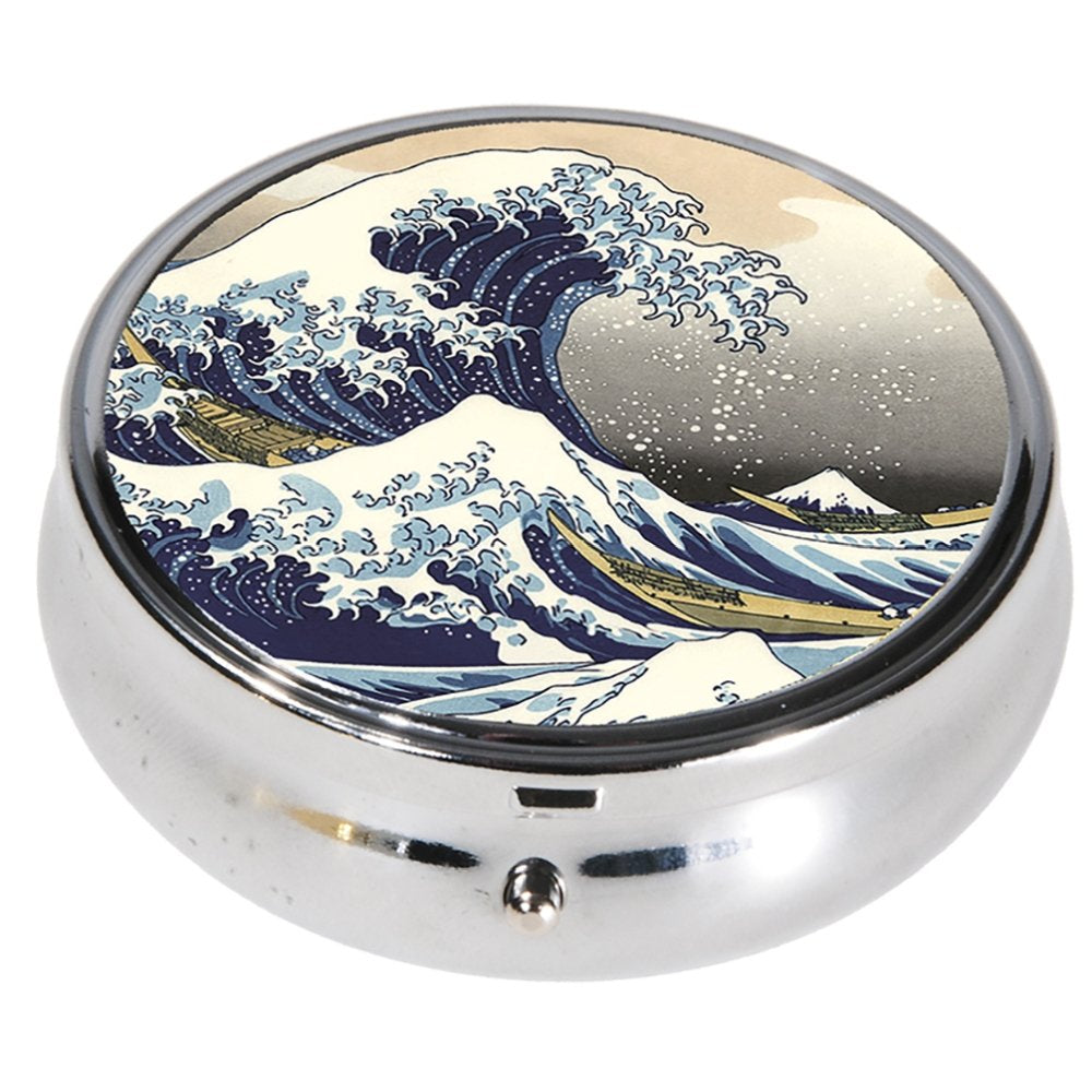 Pastillero Grande Redondo Hokusai La Gran Ola Fridolin Arte