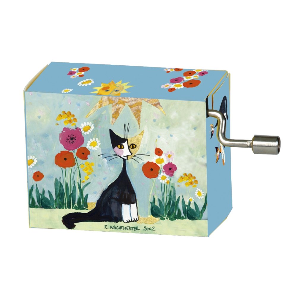 Caja de Música Feliz Cumpleaños Wachtm Gatos y Flores Marca Fridolin Arte