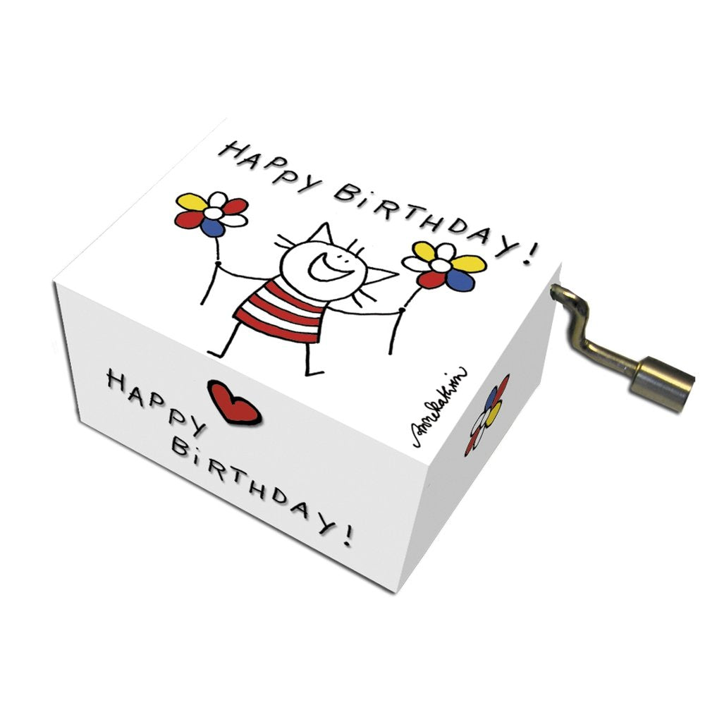 Caja de Música Feliz Cumpleaños Gato Fridolin Arte