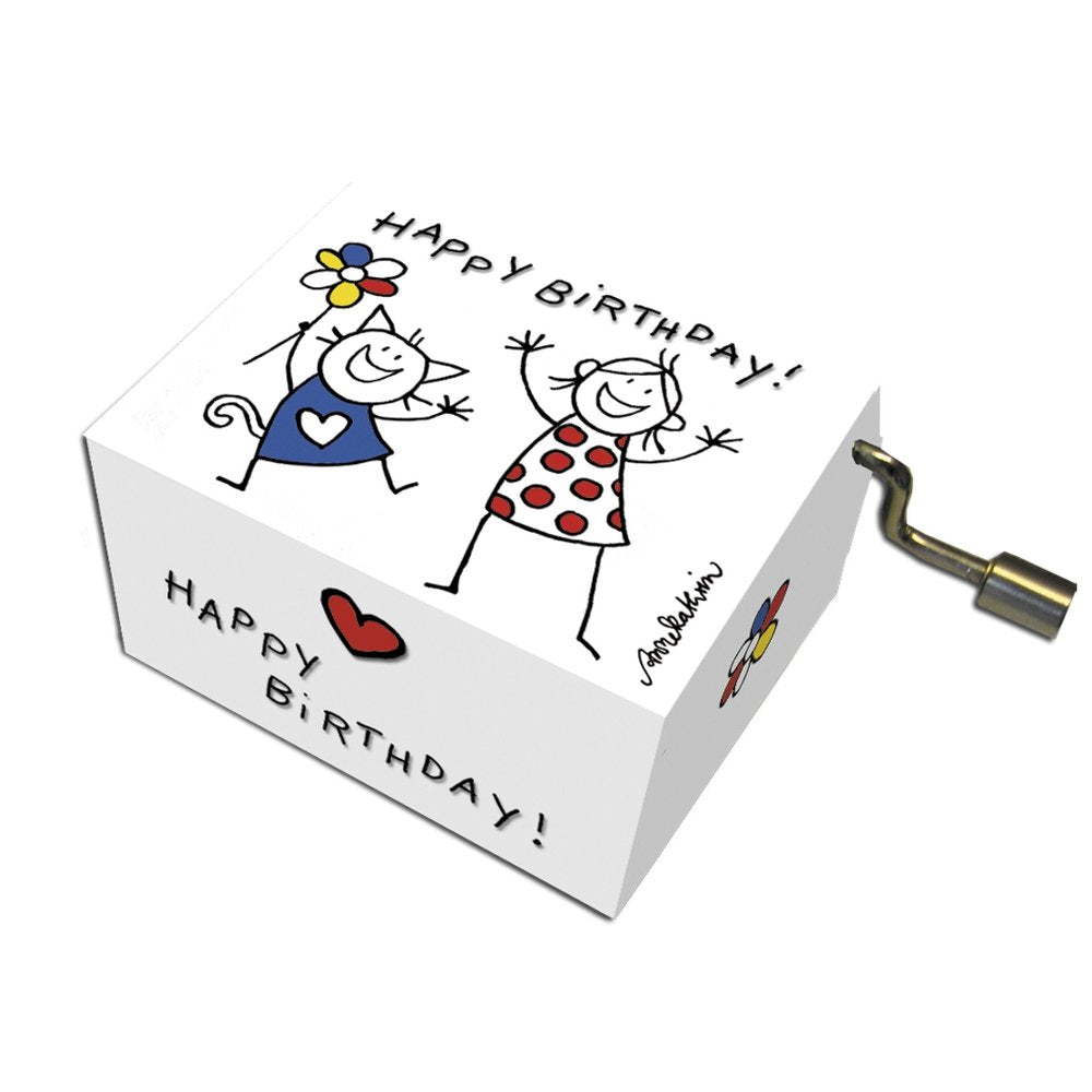 Caja de Música Feliz Cumpleaños Gato y Niña Fridolin Arte Imagen principal del producto