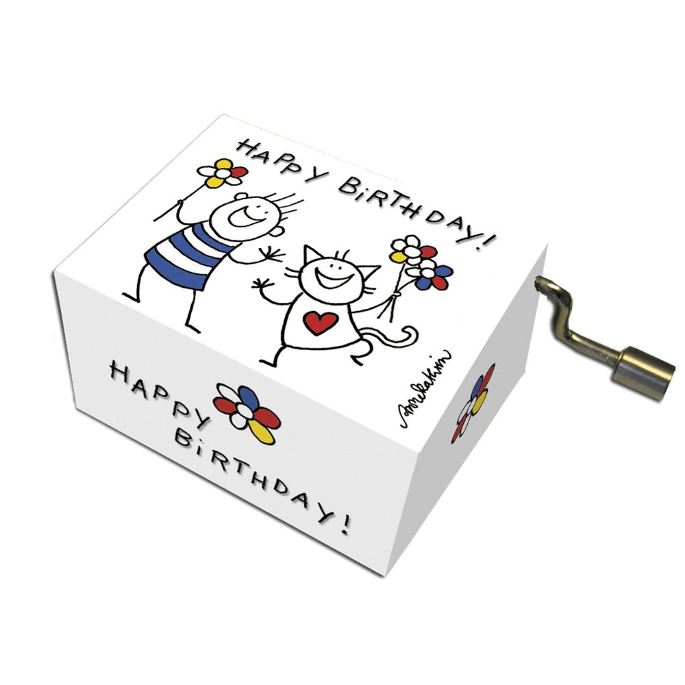 Caja de Música Feliz Cumpleaños Gato y Niño Fridolin Arte Imagen principal del producto
