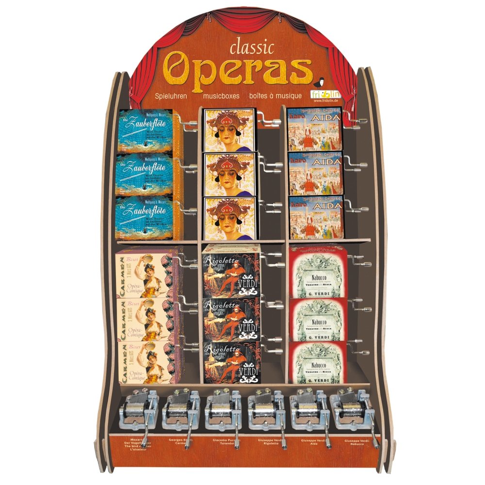 Expositor 36 Cajas Música Opera Surtiadas Fridolin Arte